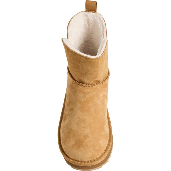 NEW Lands' End Shearling Boots - Suede IN English Tan For Women 1125 3s2 - Picture 3 of 6